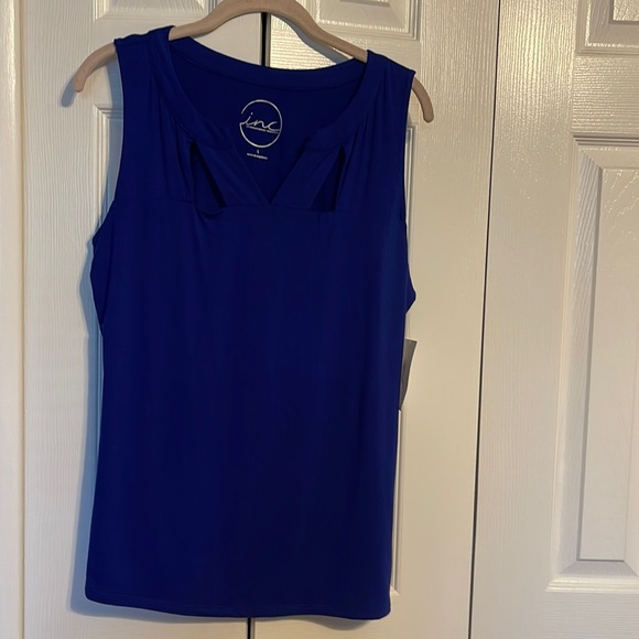 NWT INC International Concepts sleeveless shirt in royal blue size Large - Picture 1 of 8